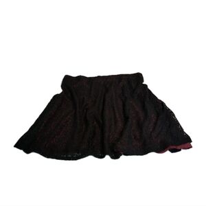 AGB Dark Pink Mini Skirt Black Lace Overlay Sz 10 Whimsygoth Festival